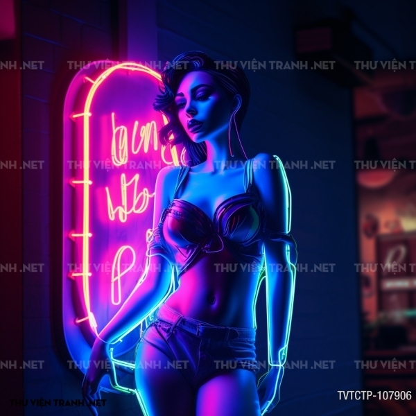 Tranh dán tường  City Punk - Neon