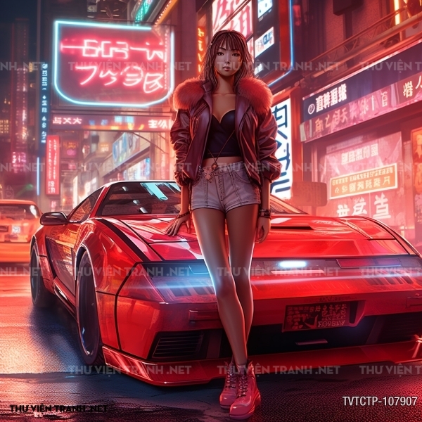 Tranh dán tường  City Punk - Neon