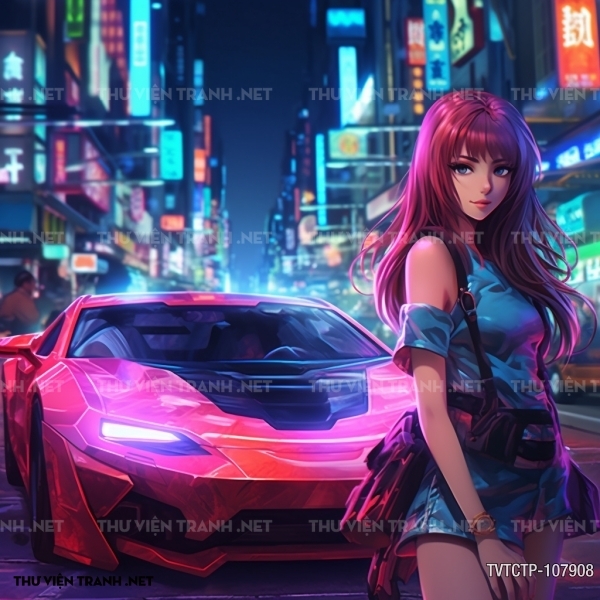 Tranh dán tường  City Punk - Neon