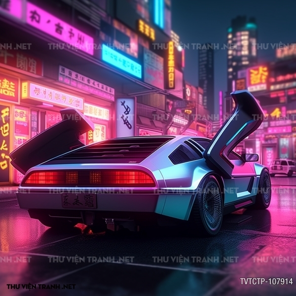 Tranh dán tường  City Punk - Neon