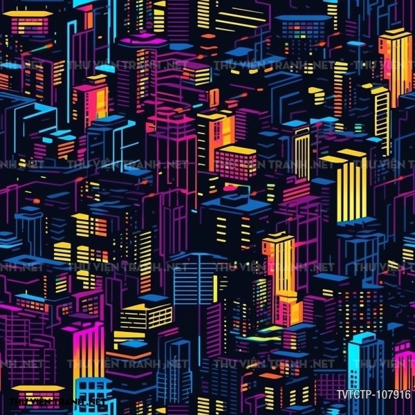Tranh dán tường  City Punk - Neon