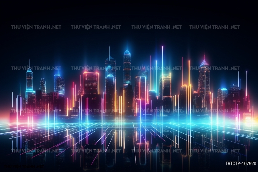 Tranh dán tường  City Punk - Neon