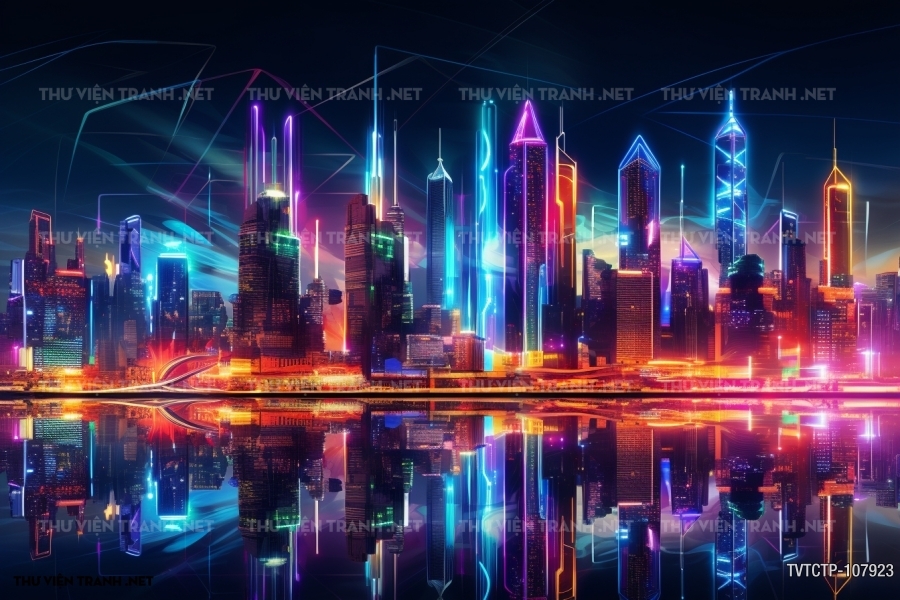 Tranh dán tường  City Punk - Neon