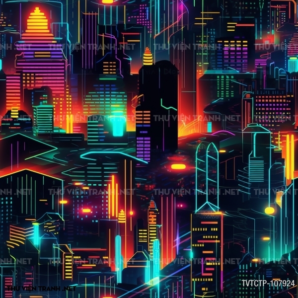 Tranh dán tường  City Punk - Neon