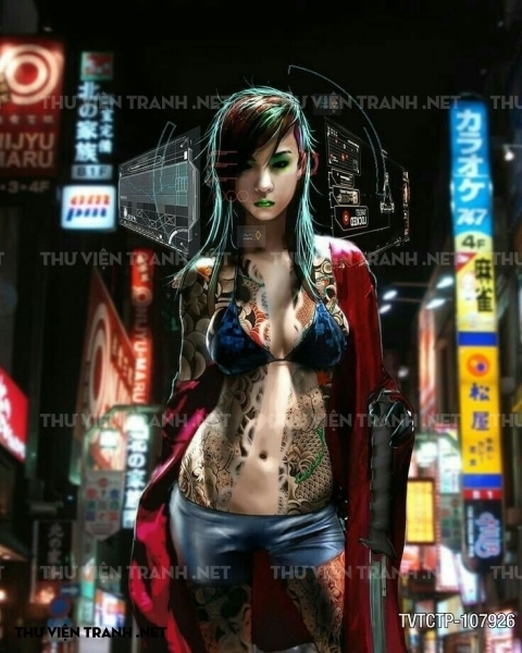 Tranh dán tường  City Punk - Neon