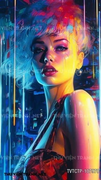 Tranh dán tường City Punk - Neon
