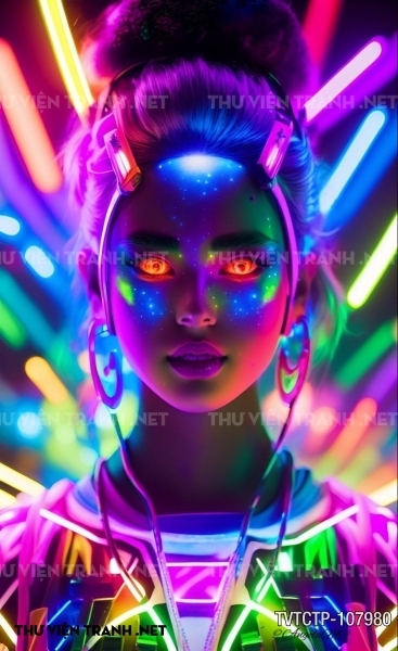 Tranh dán tường City Punk - Neon