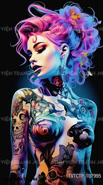 Tranh dán tường City Punk - Neon 1