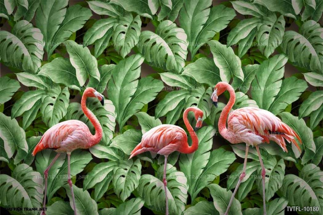 Tranh chim hồng hạc- Flamingo