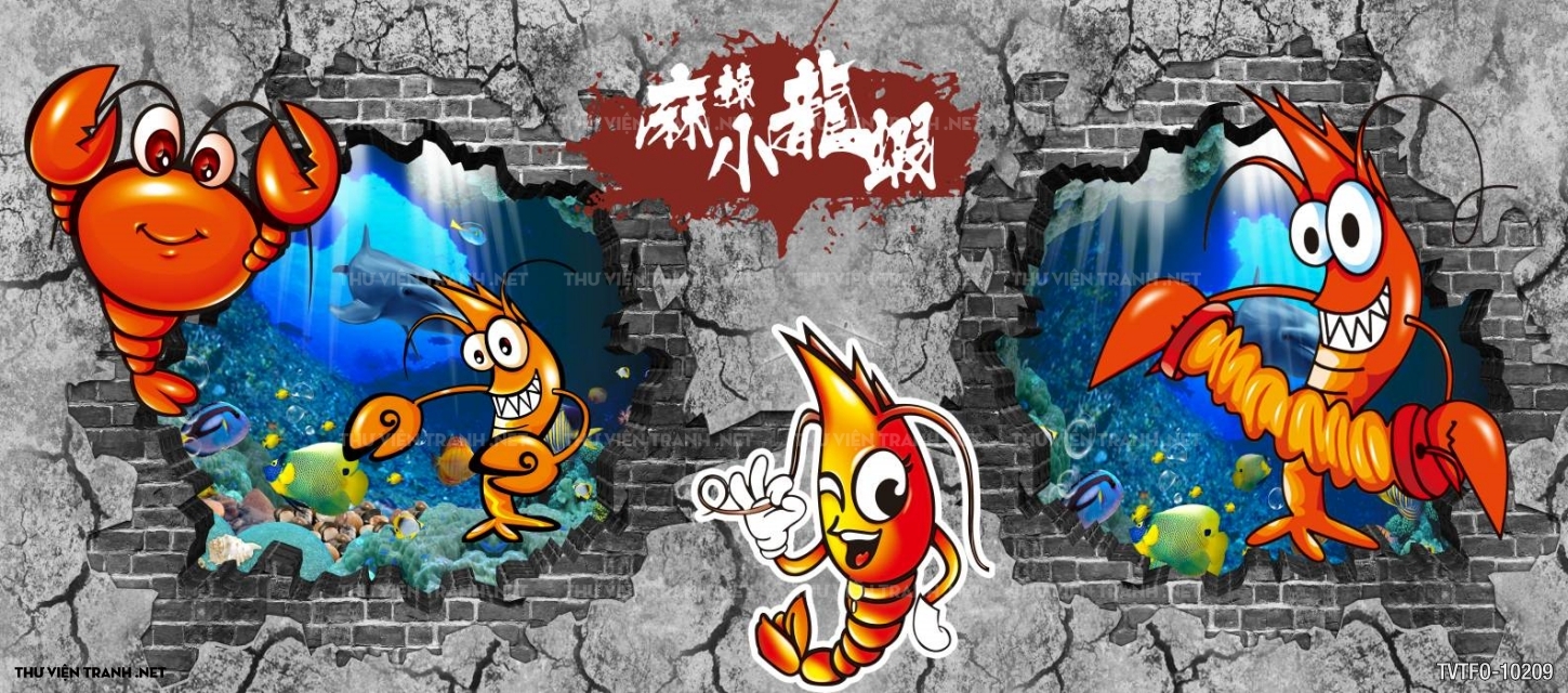 Tranh dán tường quán ăn- các món ăn vặt