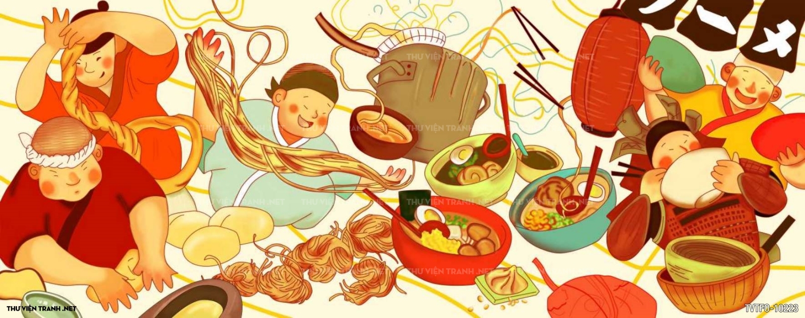 Tranh dán tường quán ăn- các món ăn vặt