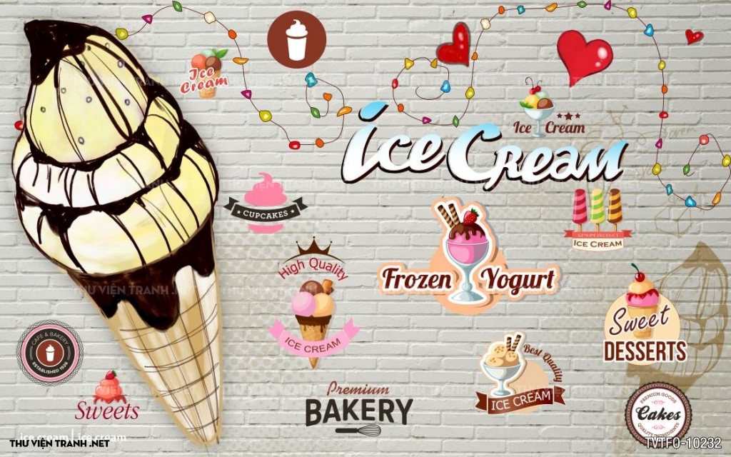 Tranh dán tường quán ăn- các món ăn vặt