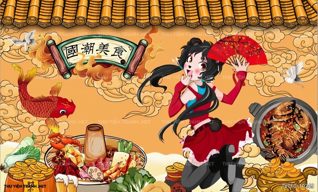 Tranh quán ăn Trung Hoa