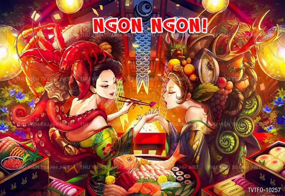 Tranh quán ăn Trung Hoa