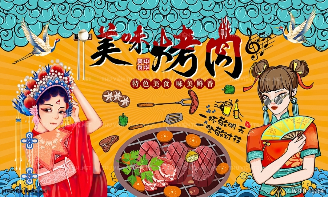 Tranh quán ăn Trung Hoa