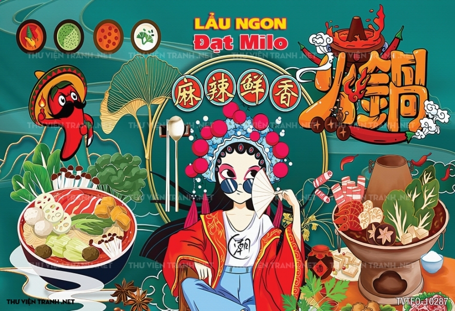 Tranh quán ăn Trung Hoa