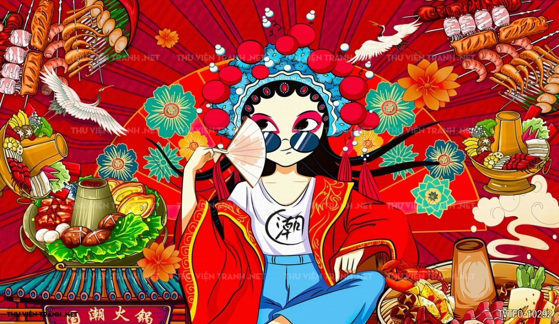 Tranh quán ăn Trung Hoa