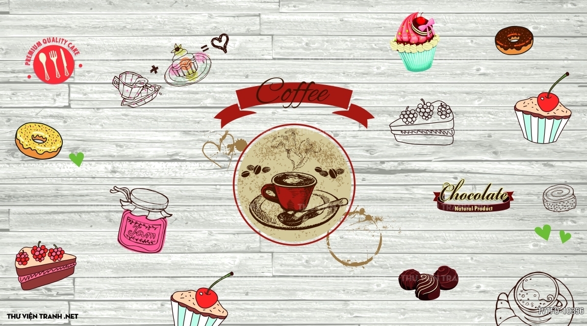 Tranh dán tường quán ăn- các món ăn vặt
