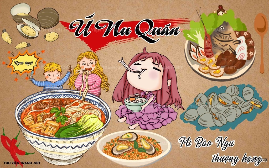 tranh dán tường quán ăn