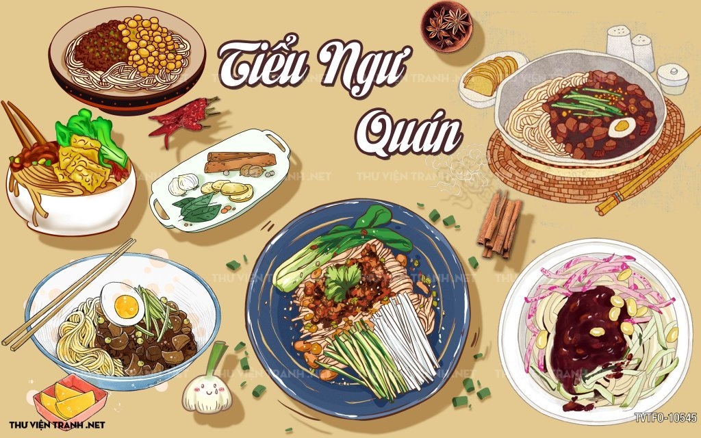 tranh dán tường quán ăn