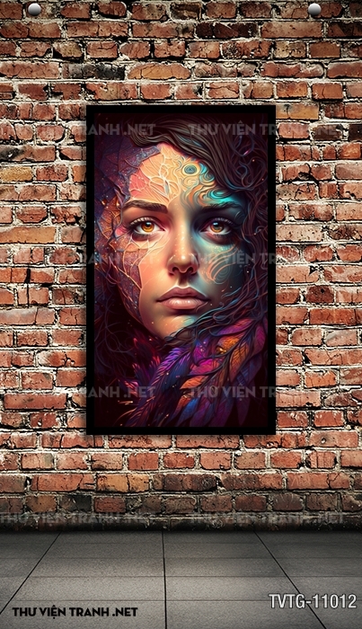 Tranh dán tường cô gái siêu thực 1