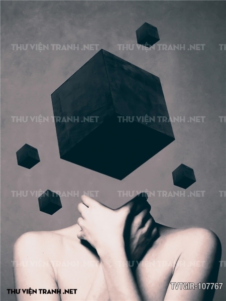 tranh dán tường cô gái