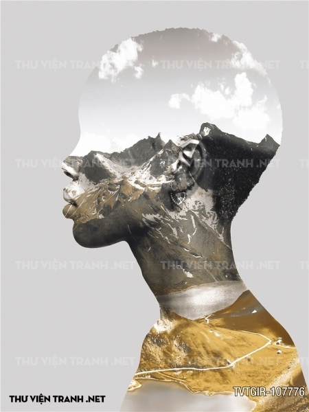 tranh dán tường cô gái