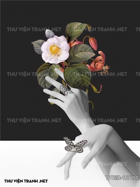 tranh dán tường cô gái