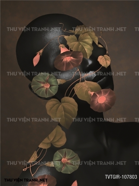 tranh dán tường cô gái