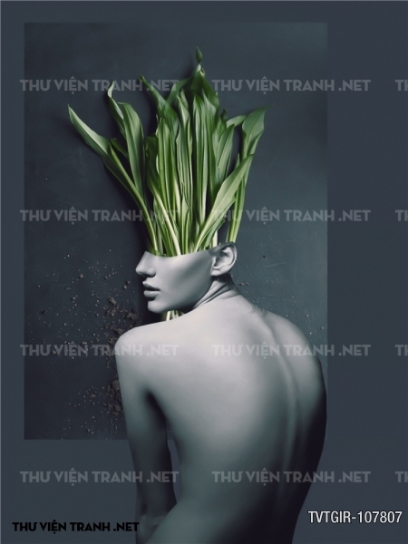tranh dán tường cô gái