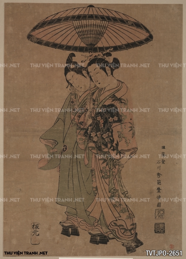 Tranh Nhật cổ vẽ tay Ukiyo-e 3