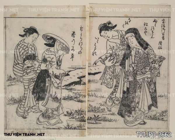 Tranh Nhật cổ vẽ tay Ukiyo-e 3