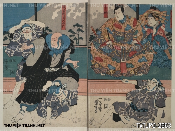 Tranh Nhật cổ vẽ tay Ukiyo-e 3