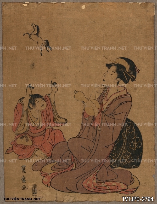 Tranh Nhật cổ Ukiyo-e vẽ tay