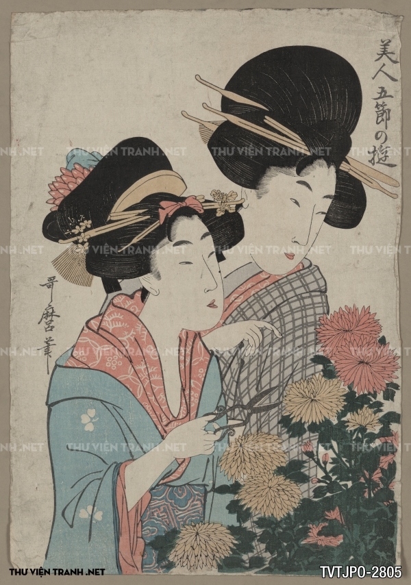 Tranh Nhật cổ Ukiyo-e vẽ tay