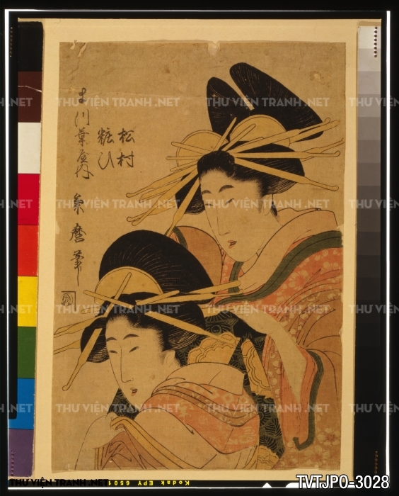 Tranh cổ Nhật Bản vẽ tay