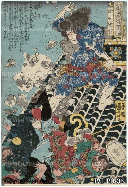 Tranh khắc gỗ cổ Nhật Bản- nhân vật Thao Đao Quỷ Tào Chính- tác giả Utagawa Kuniyoshi