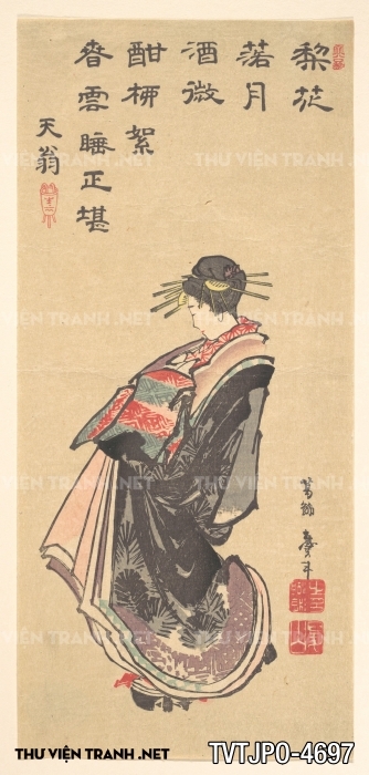Tranh phong cách Ukiyo-e Nhật Bản cổ