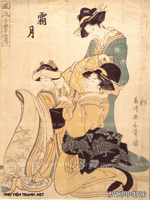 Tranh phong cách Ukiyo-e Nhật Bản cổ