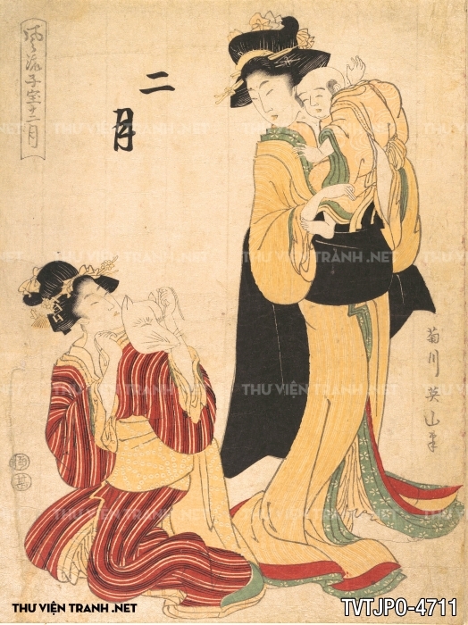 Tranh phong cách Ukiyo-e Nhật Bản cổ