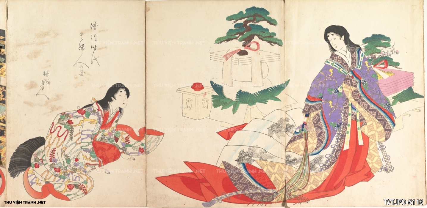 Tranh phong cách Ukiyo-e Nhật Bản cổ