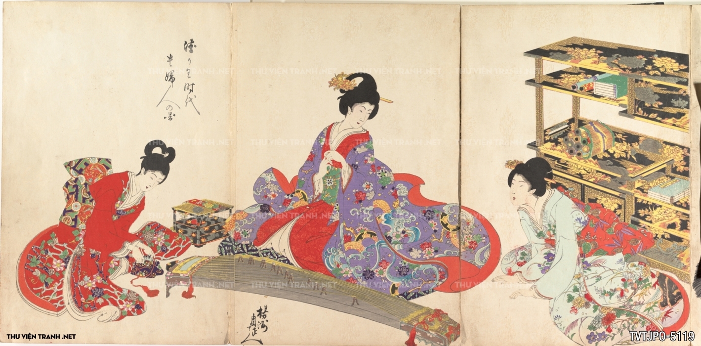 Tranh phong cách Ukiyo-e Nhật Bản cổ