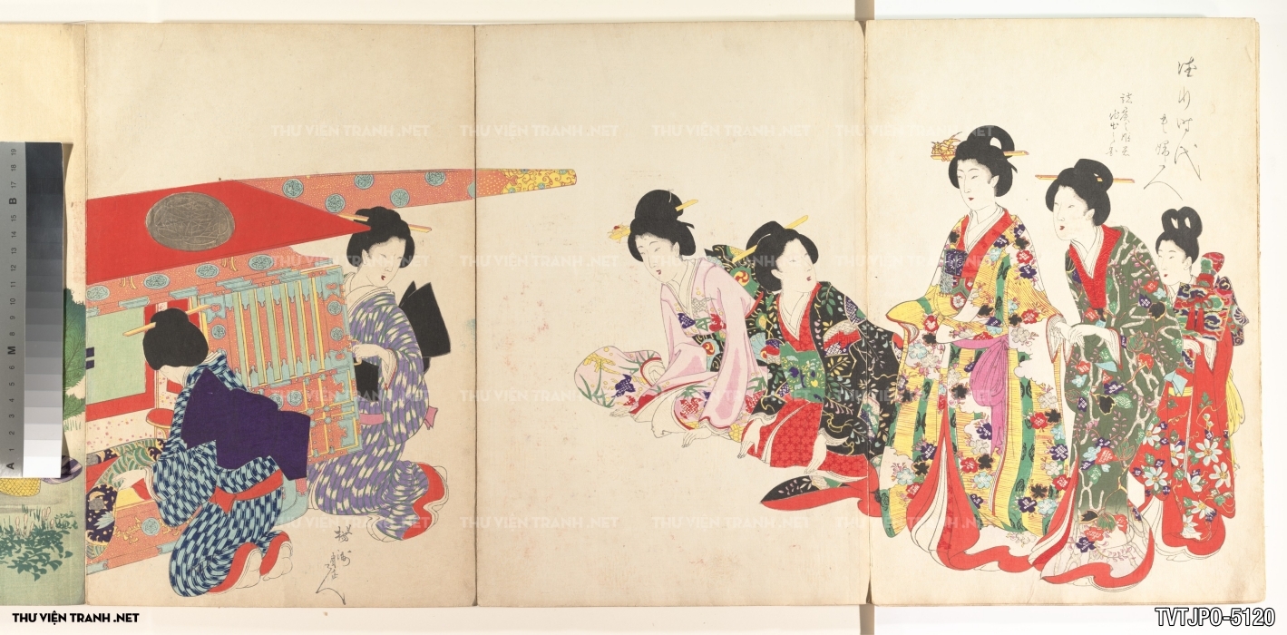Tranh phong cách Ukiyo-e Nhật Bản cổ