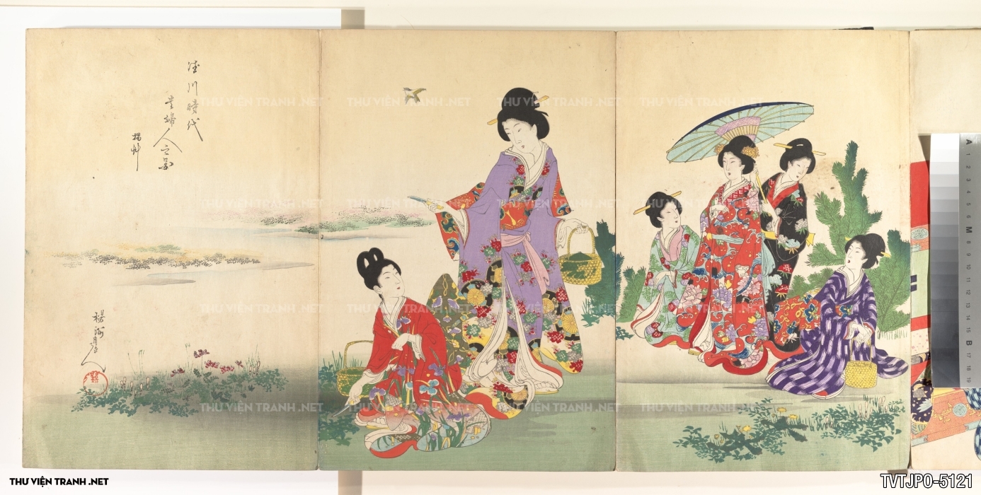 Tranh phong cách Ukiyo-e Nhật Bản cổ