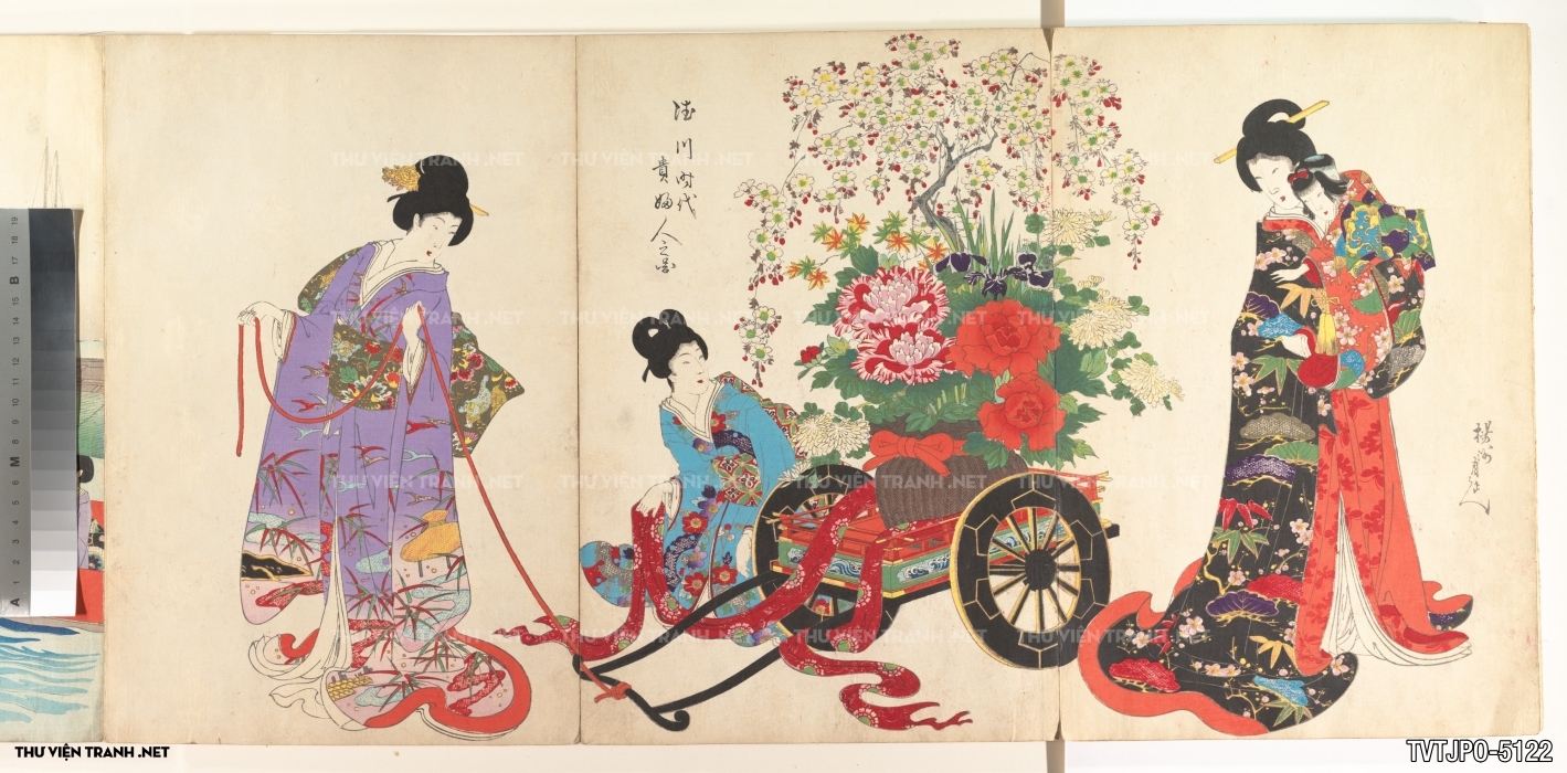 Tranh phong cách Ukiyo-e Nhật Bản cổ