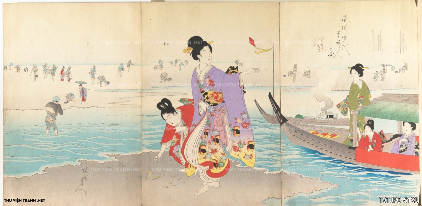 Tranh phong cách Ukiyo-e Nhật Bản cổ