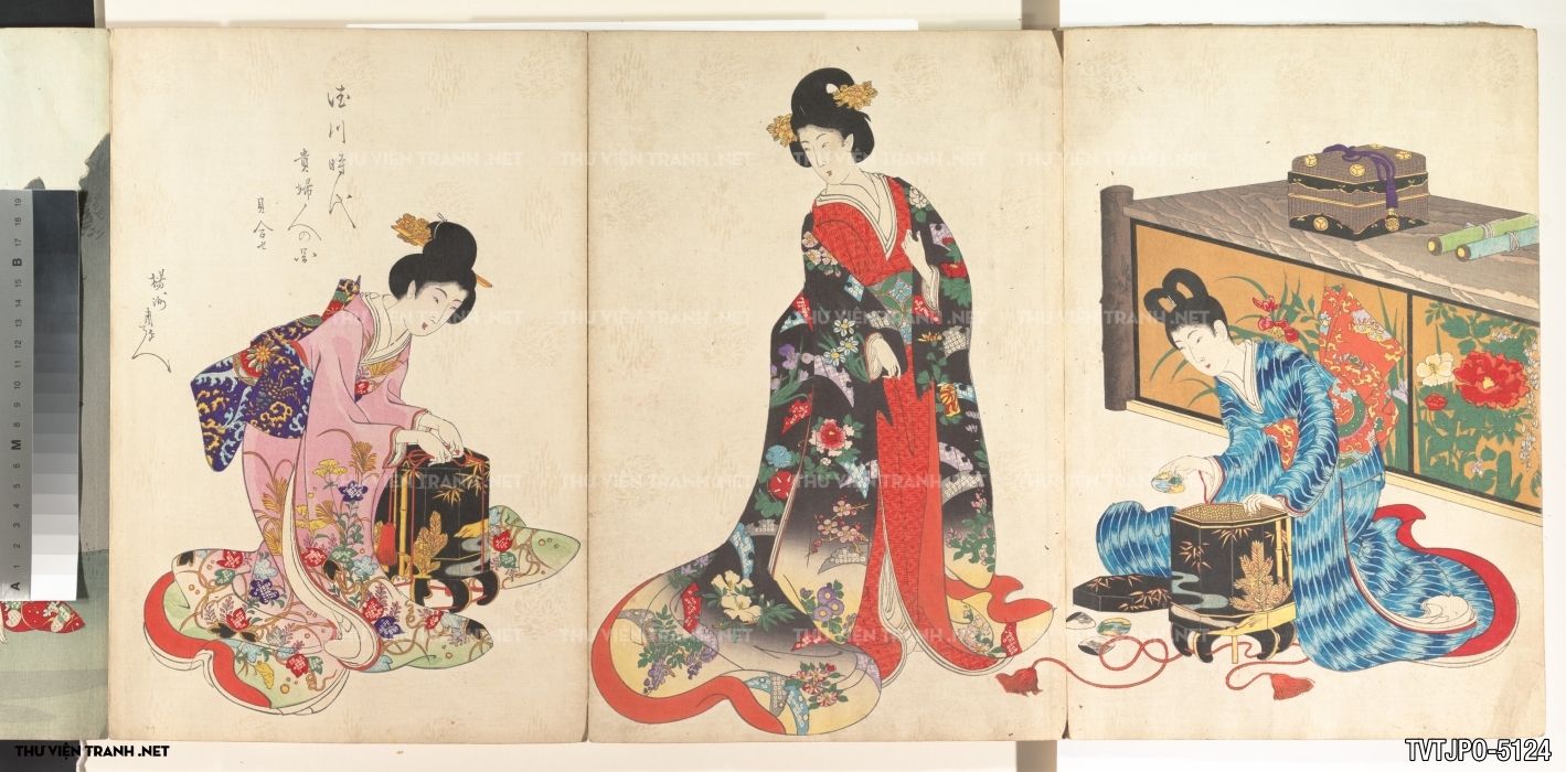 Tranh phong cách Ukiyo-e Nhật Bản cổ