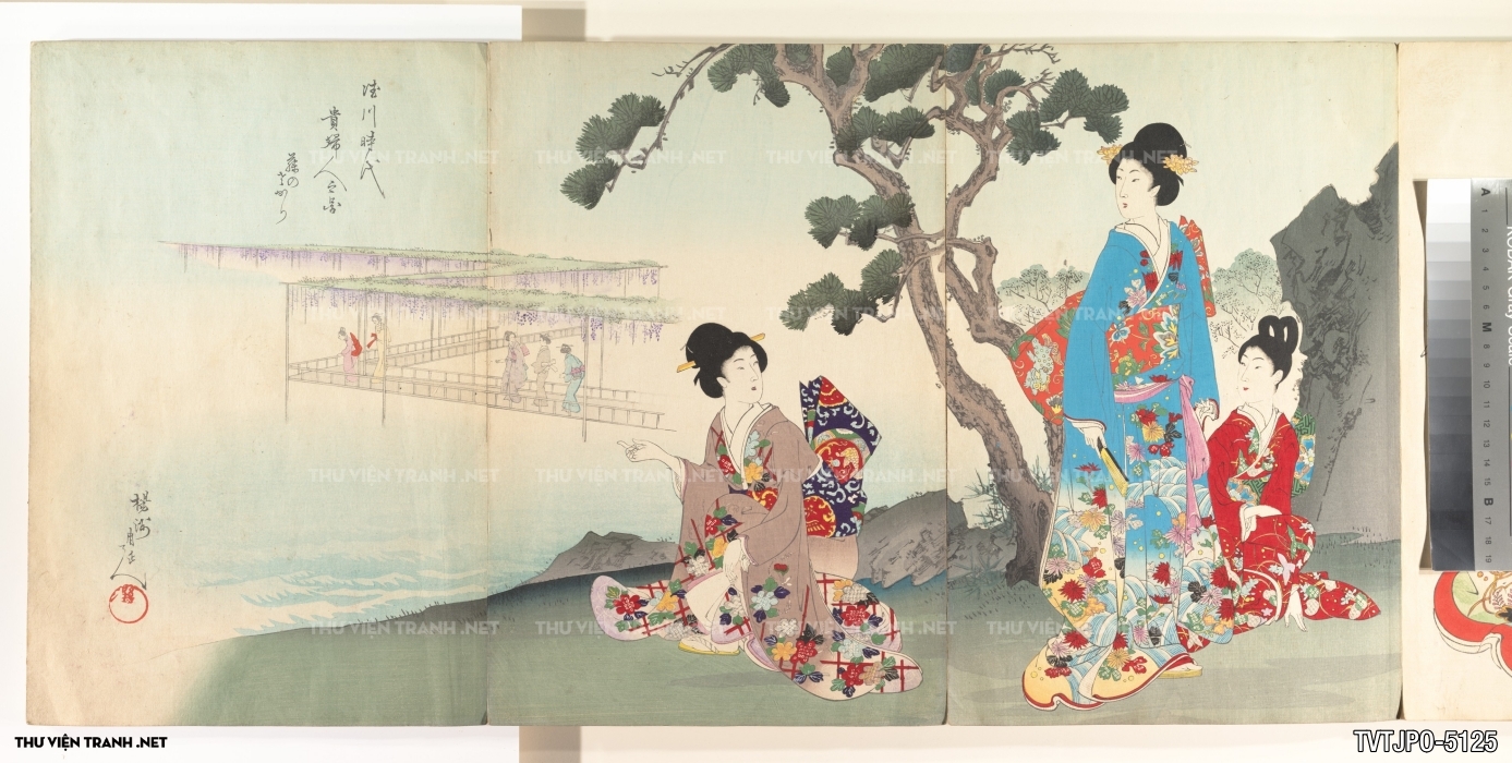 Tranh phong cách Ukiyo-e Nhật Bản cổ