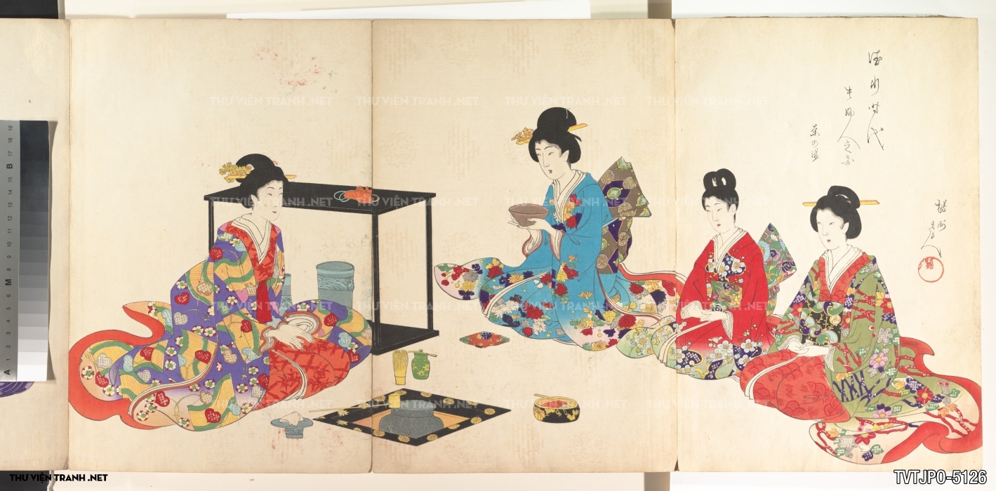 Tranh phong cách Ukiyo-e Nhật Bản cổ