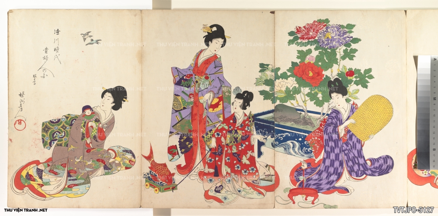 Tranh phong cách Ukiyo-e Nhật Bản cổ